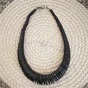 Black Statement Disk Necklace - Women Jewelry